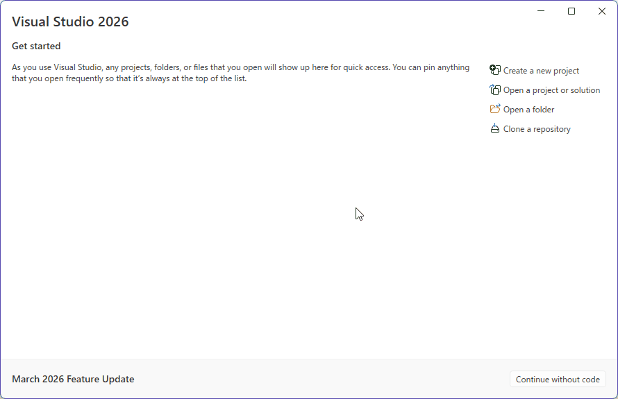 Creating a New Project in VS