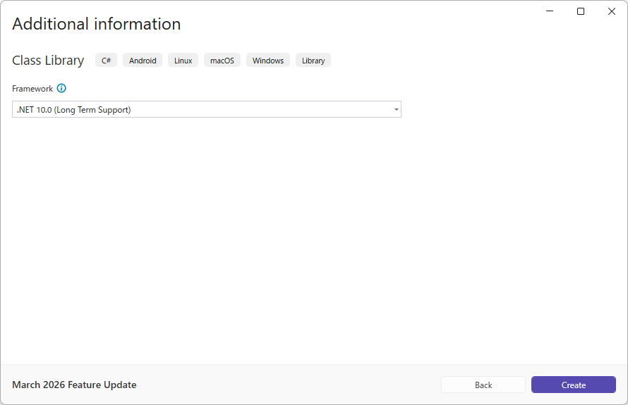 Project creation with Visual Studio 2