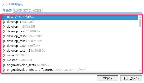 ブランチ一覧