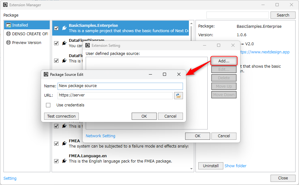 Adding a Package Source