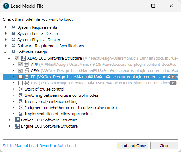 Load Model File Dialog