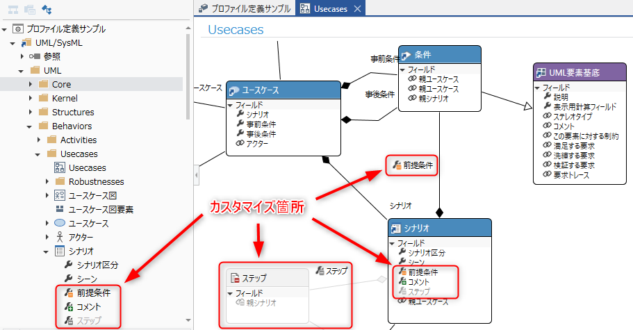 参照プロファイルのカスタマイズ