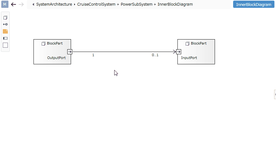 Edit the association end name of a directed connector