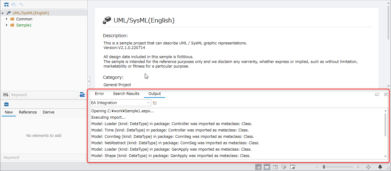 Output message