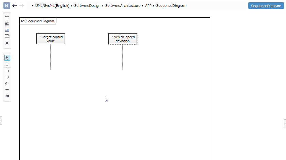 Create a message from lifeline A to lifeline B