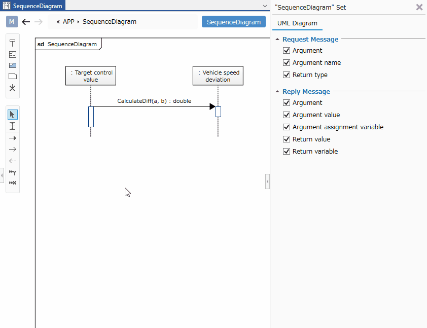 Edit a message on a sequence diagram and reflect it in the model