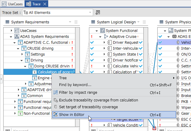 Viewing a Model from the Trace Page