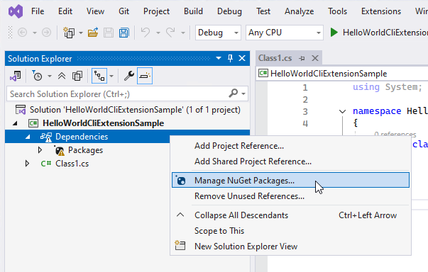 Manage NuGet Packages